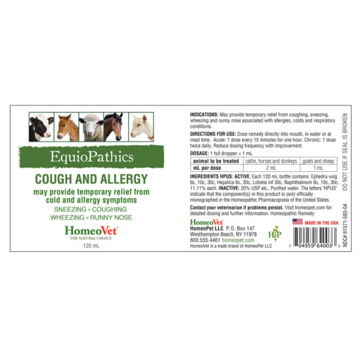 HomeoVet Equio Cough And Allergy label