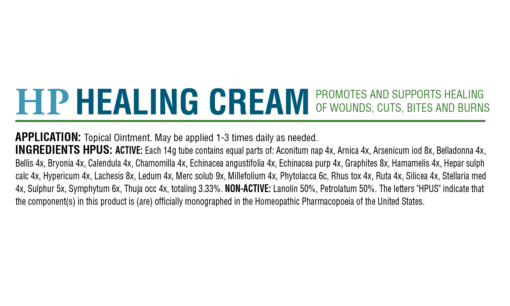 HomeoPet HP Healing Cream box back