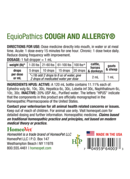 Alternative view of EquioPathics COUGH AND ALLERGY®