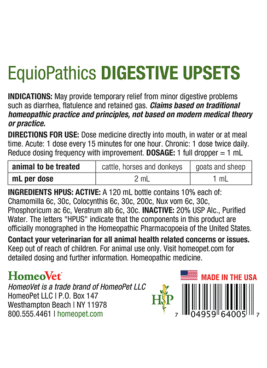 Alternative view of EquioPathics DIGESTIVE UPSETS