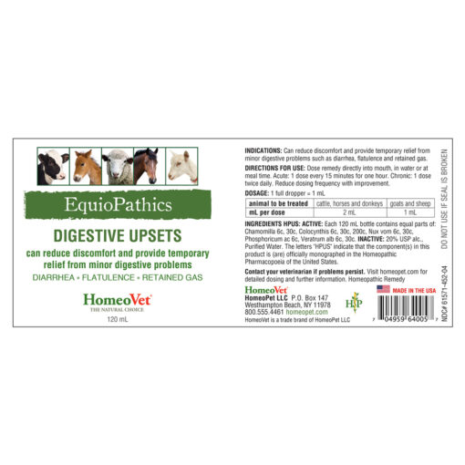 HomeoVet Equio Digestive Upsets label