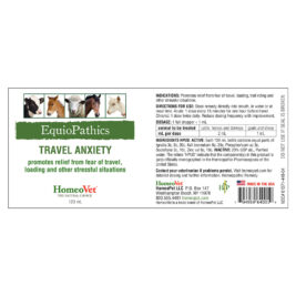 HomeoVet Equio Travel Anxiety label