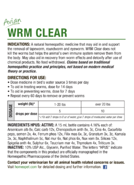Alternative view of AVIAN WRM CLEAR